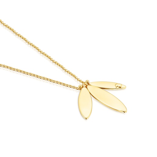 Collier Fragile Nature laurier en Argent vermeil