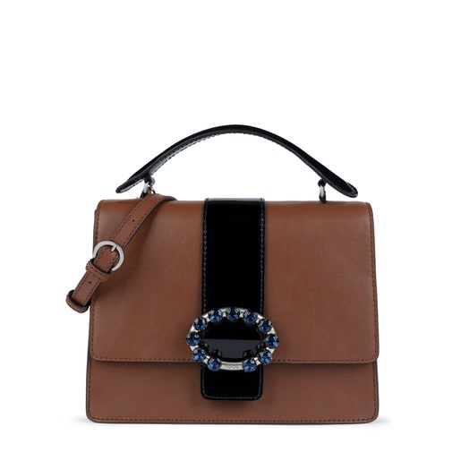 Medium brown-black Leather Carlita Crossbody bag