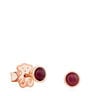 Rose Vermeil Silver Super Power Earrings with Ruby