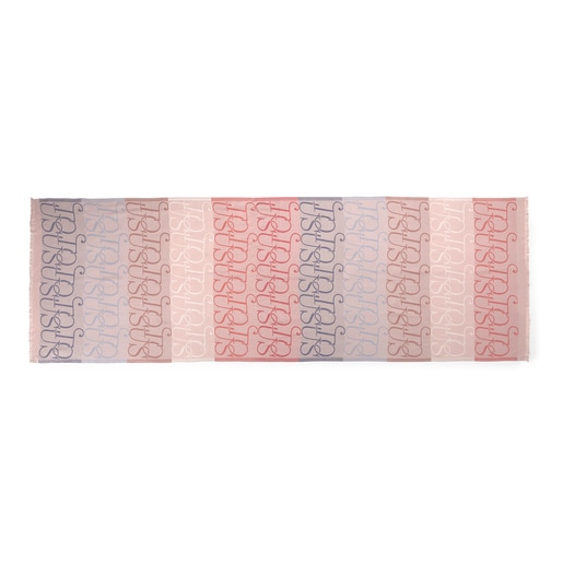 Foulard Spinel Jacquard rose et bleu