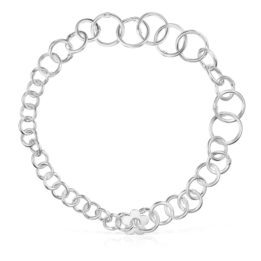 Collar Hold Metal flor de Plata