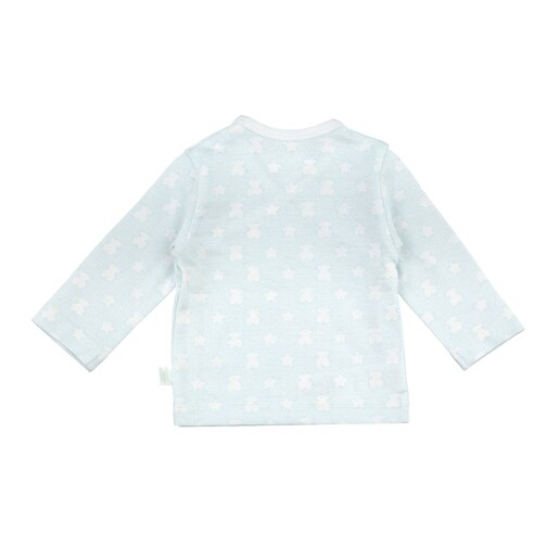T-shirt de maternité croisé Micro-pois bleu ciel