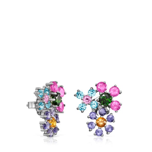 Titanium Real Sisy Earrings with multicolor Gemstones