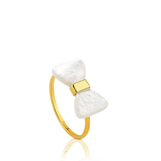 Gold Fermé Ring with Mother of Pearl