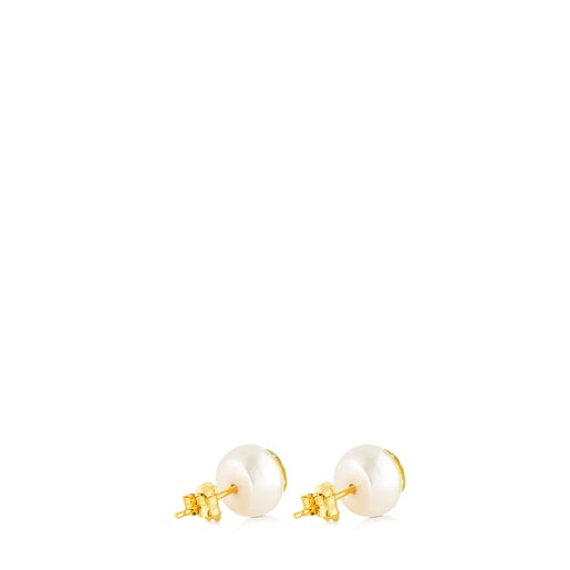 TOUS Gold Rosa d\'Abril Earrings with Pearl | Plaza Del Caribe