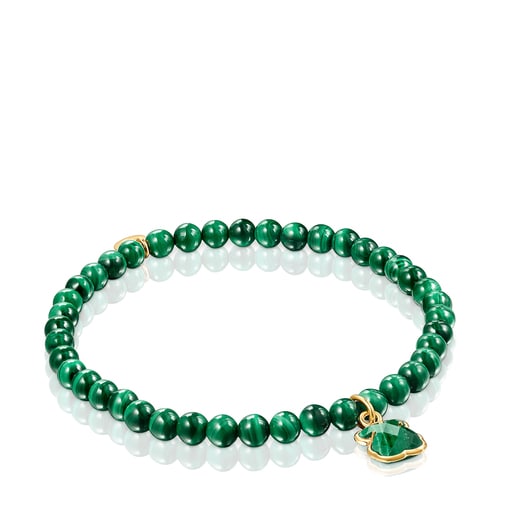 Icon Color bracelet in silver vermeil and malachite | TOUS