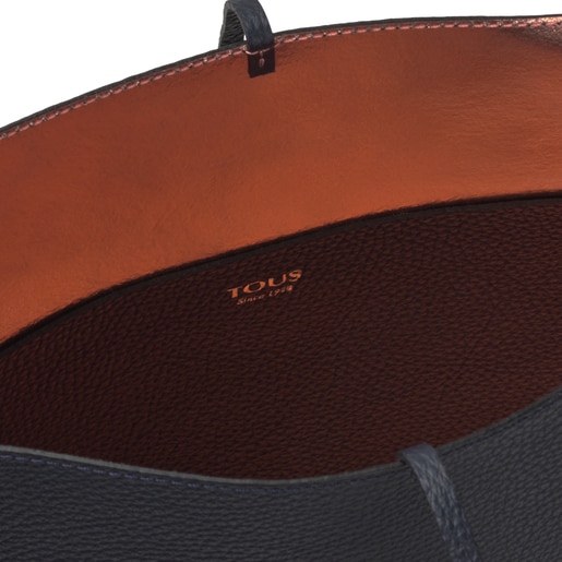 Saca grande Leissa de piel azul marino