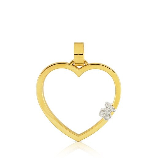 Yellow and White Gold Valentine's Day Pendant with Diamond
