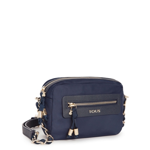 Navy colored Canvas Brunock Chain Crossbody bag