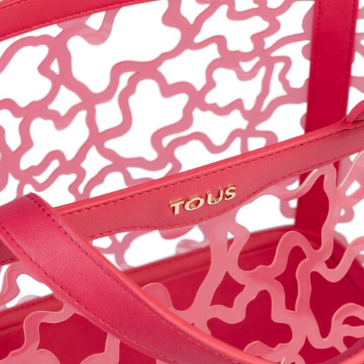 Small coral colored Vinyl Kaos Shock Tote bag