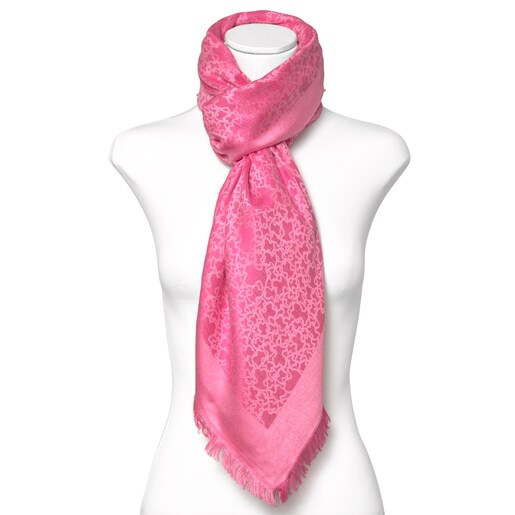 Розовый жаккардовый шарф Kaos Mini