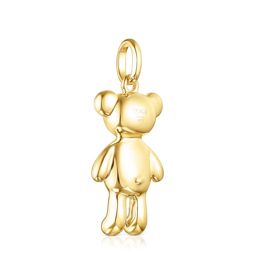 Silver Vermeil Teddy Bear Stars Pendant with Gemstones