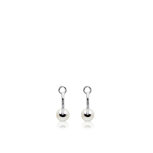 White Gold TOUS Pearl Earrings Extension with Pearl