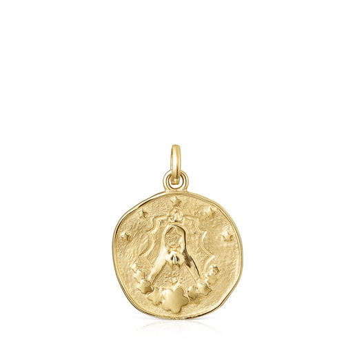 Colgante Virgen Guadalupe con baño de oro 18 kt sobre plata Devoción