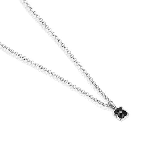 TOUS Mini Onix Necklace in Silver with Onyx 0,4cm.