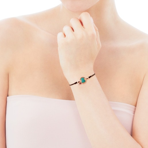 Armband Camille aus Vermeil mit Amazonit, Rubin und Perle