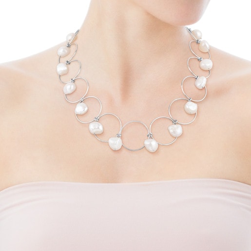 Silver Verona Necklace with Pearl