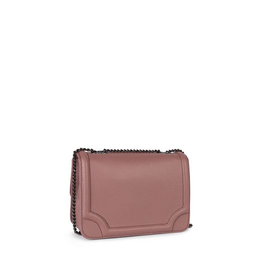 Small pink Leather Obraian Crossbody bag