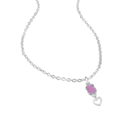 Silver Love Flower Necklace