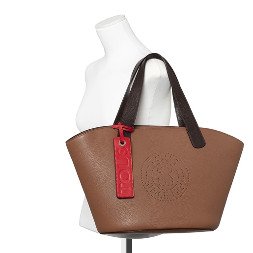 Große Shopping-Tasche Leissa aus braunem Leder