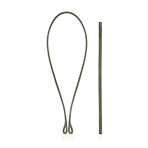 Set: браслет и чокер Hold из зеленой кожи