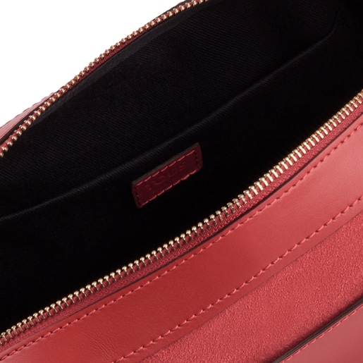 حقيبة بولينج Zafiro من الجلد باللون الأحمر