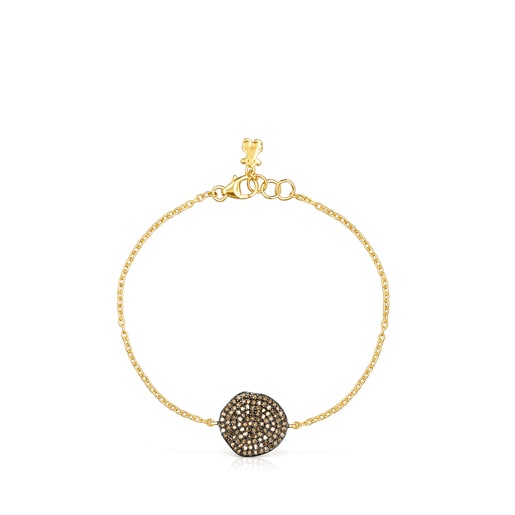 Pulsera Nenufar con baño de oro 18 kt sobre plata y diamantes