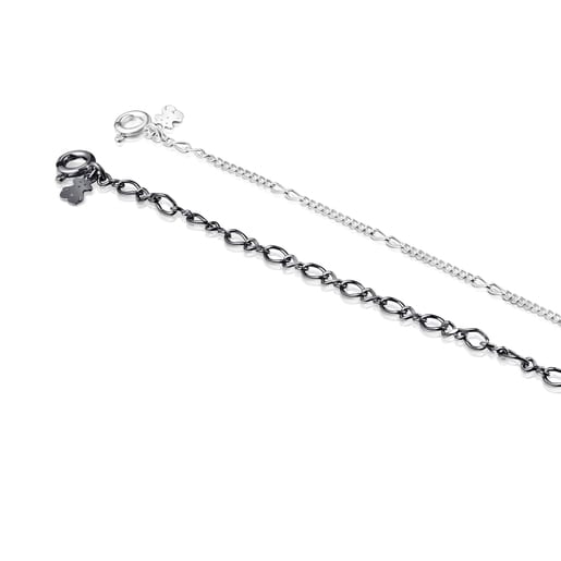 Silver and Dark Silver TOUS Chain Bracelets pack