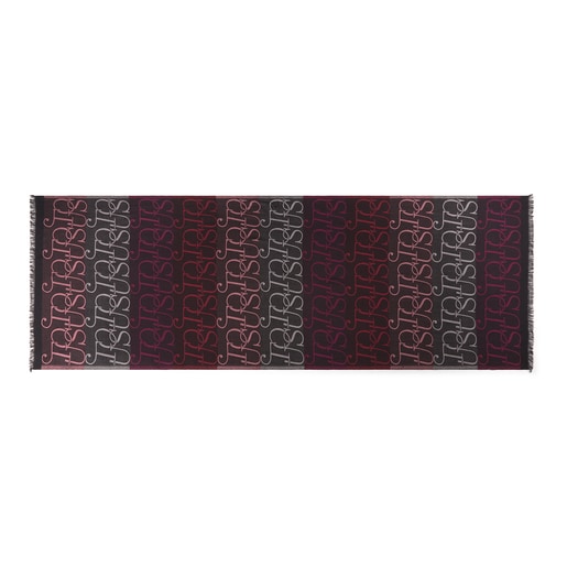Жаккардовый платок TOUS Spinel черный и цвета фуксии