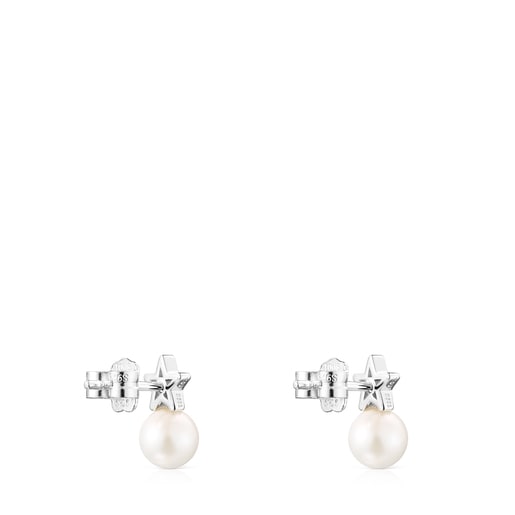 TOUS Silver Puppies star Earrings with Pearl | Westland Mall