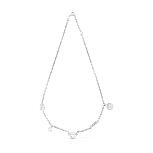 Halskette Since 1920 aus Silber mit Perle