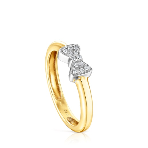 Gold Gen Ring with White Gold and Diamond