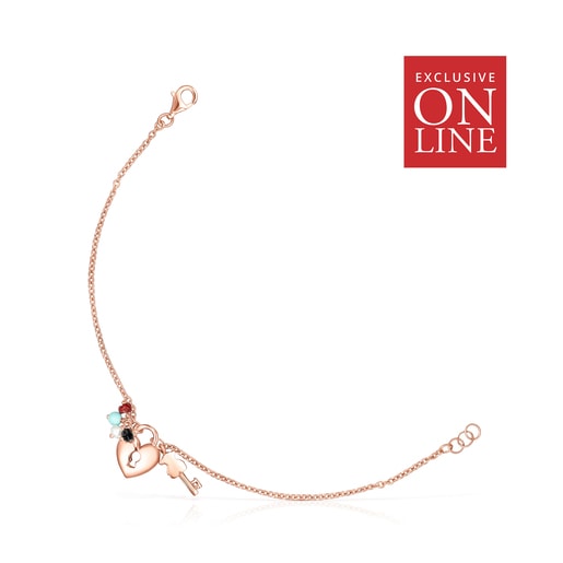 Bracelet San Valentín en Or Vermeil rose et Pierres précieuses - Exclusivité Online