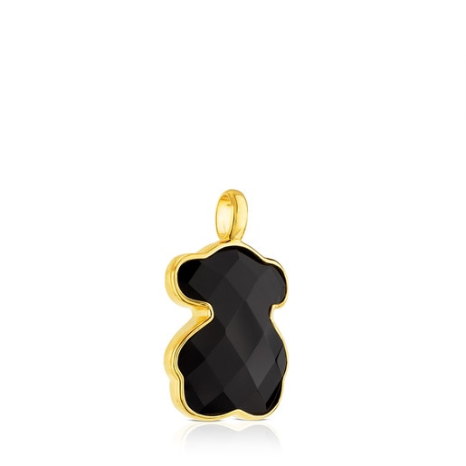 Vermeil Silver TOUS Bear Pendant with Onyx