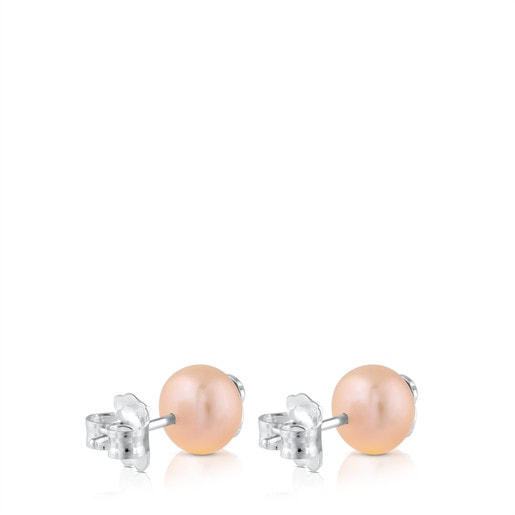 Silver TOUS Bear Earrings with Pearl