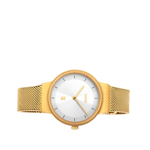 Часы Rond Mesh из стали c золотистым ионным напылением