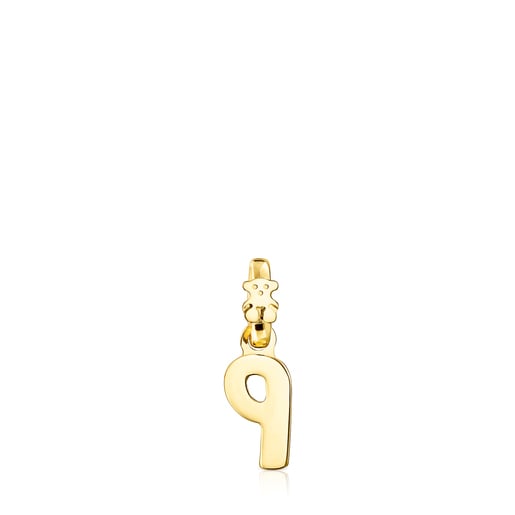 Silver Vermeil Numbers number 9 Pendant