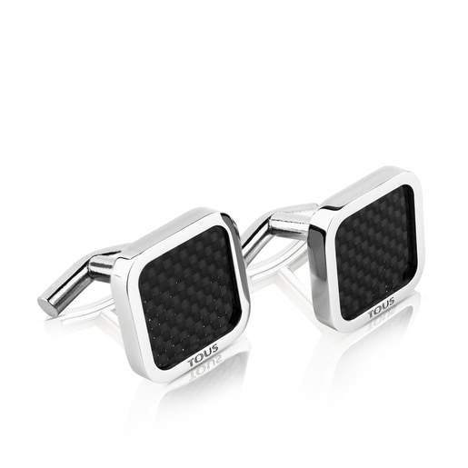 Stainless Steel TOUS Man Cufflinks with carbon filter