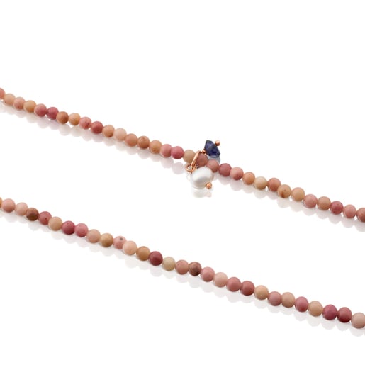 Collier Camille en Argent Vermeil Rosé avec Iolite et Perle