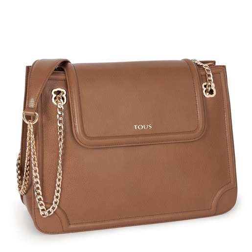 Camel colored Leather Obraian Crossbody bag