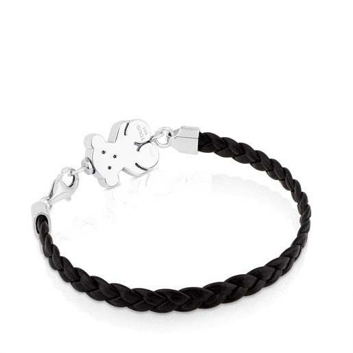 Silver and Braided Leather Sweet Dolls Bracelet