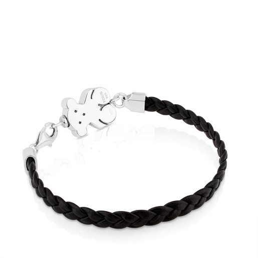 Pulsera Sweet Dolls de plata y cuero trenzado