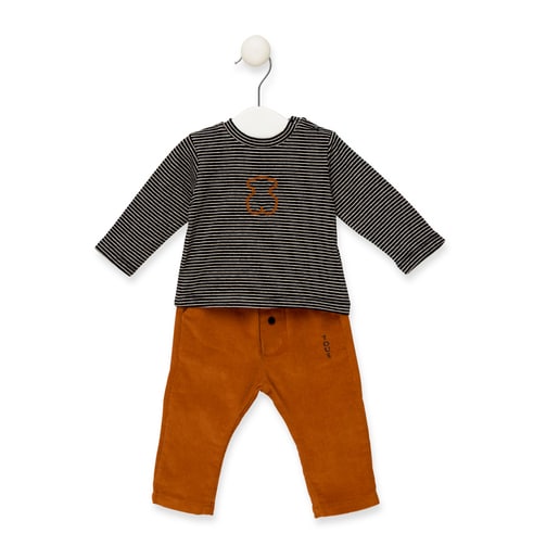 Conjunto camiseta y pantalón Print Gris