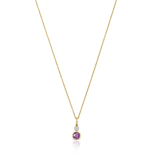 Gold with Amethyst and Diamonds Color Kings Necklace