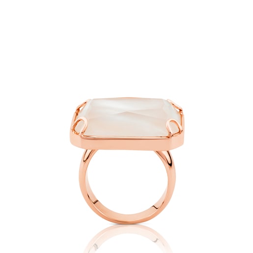Anillo Join con bano de oro rosa 18 kt sobre plata
