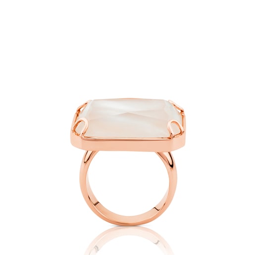 Rose Vermeil Silver Join Ring with Quartz | TOUS