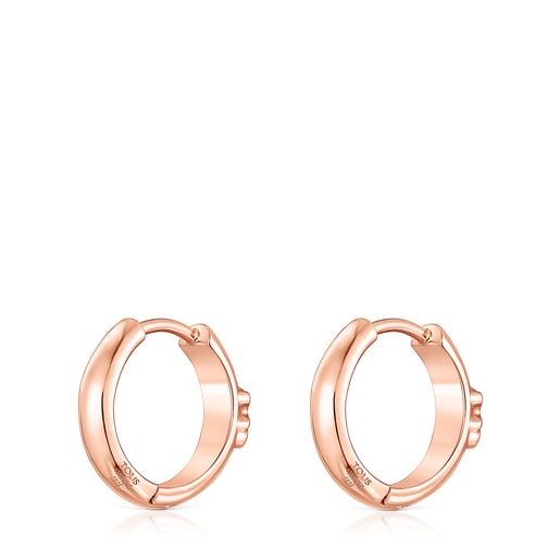 Pendientes aro oso con baño de oro rosa 18 kt sobre plata TOUS Basics