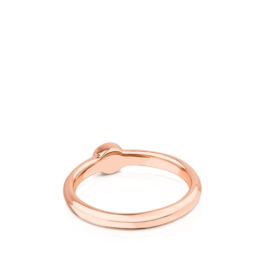 Ring Super Power aus rosa Vermeil-Silber mit Malachit