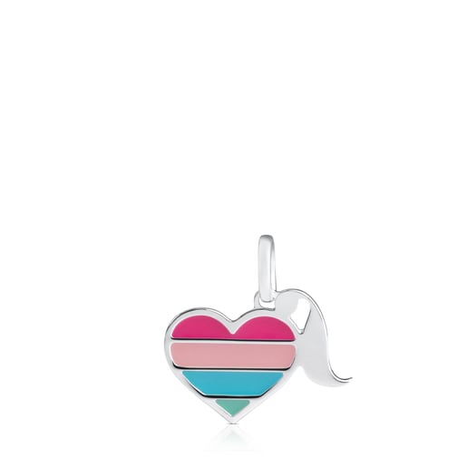 LVR Heart Pendant in Silver with Enamel