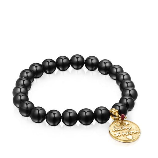 Pulsera TOUS Good Vibes Mama con baño de oro 18 kt sobre plata y shungitas